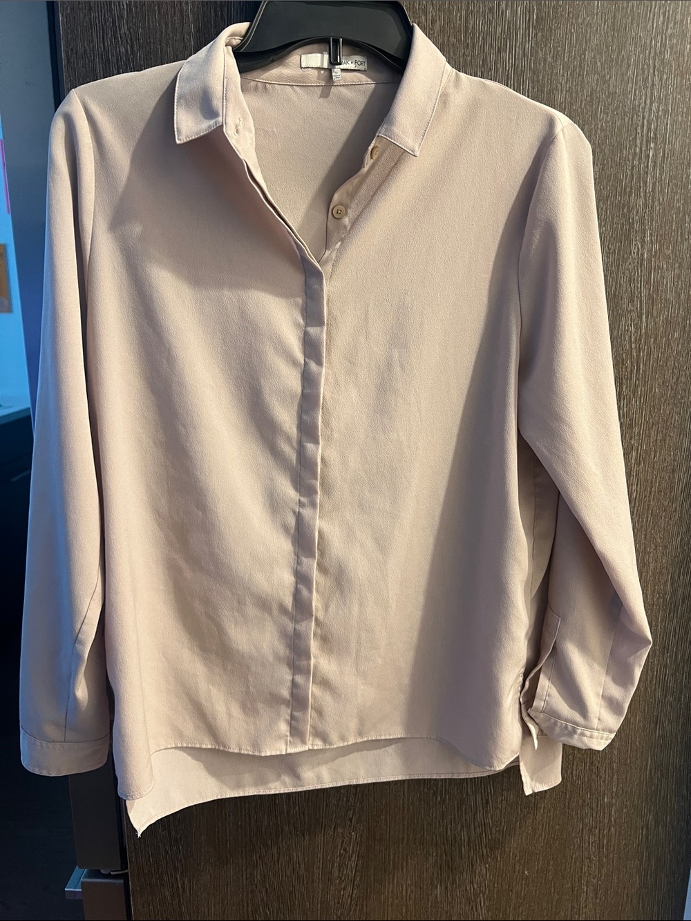 OAK + FORT taupe Women's button up